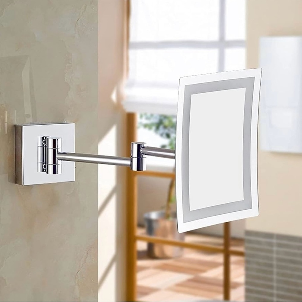 Jerdon Wall Mount Rectangular beautiful Makeup mirror Nickel Finish NWT